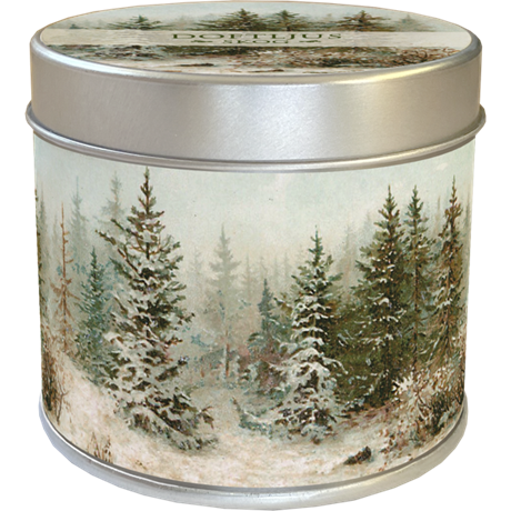 Doftljus med Vintagemotiv Julskog – doft: Skog 30H