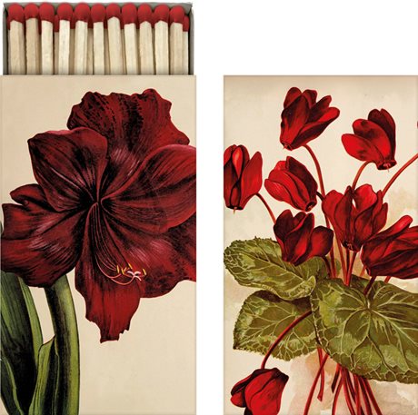 TÄNDSTICKOR VINTAGE Amaryllis & Cyklamen 6x11cm