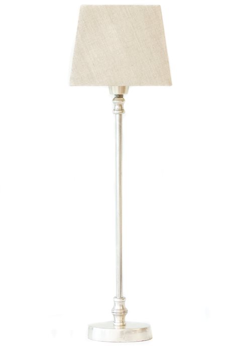 Lampfot vintage m oval fot i matt silver H43 cm