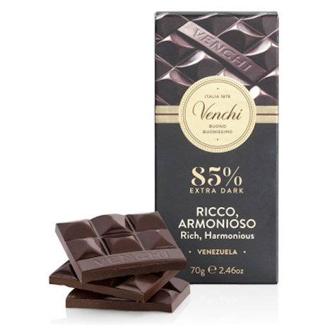 NYHET! VENCHI Extra Dark 85% – Mörk Choklad 70g