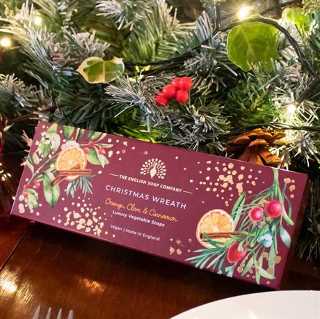 Fast tvål – Gift Soaps in box Christmas Wreath 3x100g