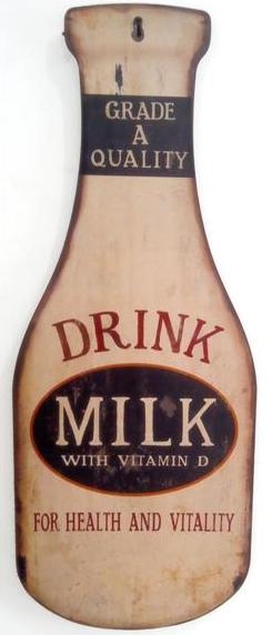 Skylt Drink Milk, höjd 61cm