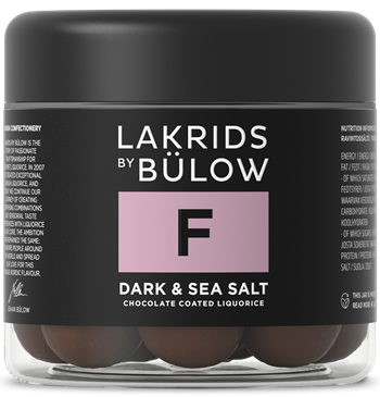 F Lakrits – DARK & SEA SALT, söt lakrits & mörk choklad