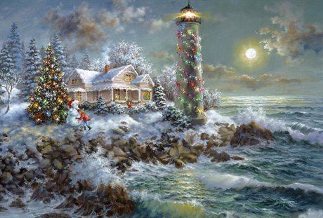 Julkalenderkort med glitter & kuvert – Landskap Nr.2 av 6