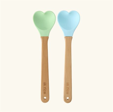 Slev/slickepott i silikon & bambu, 2 pack, 23 cm
