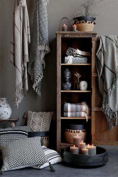 Skåp 4 hyllplan i återvunnet trä Grimaud 