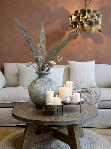 Runt soffbord i återvunnet trä 