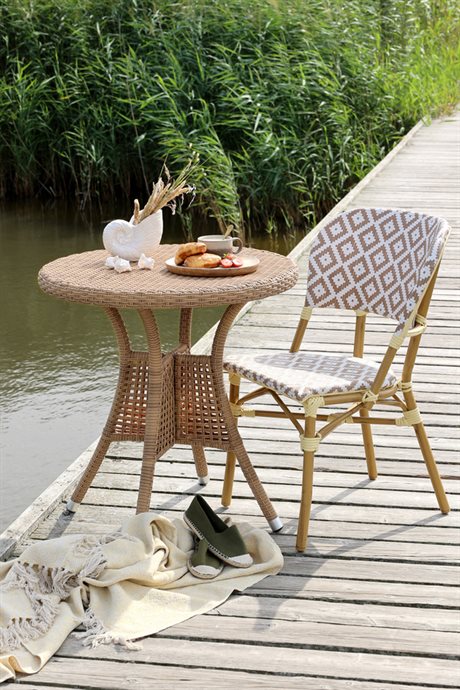 Stol med mönstrad sits & rygg La Rochelle 