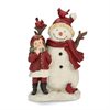 Snögubbe & en flicka i poly 11x14x25cm