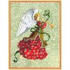 Julkort med kuvert, blank insida – Angel In Red Dress With Trumpet C 12x15cm 5-pack 