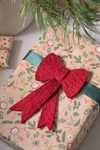 Tovad julröd rosett med hänge Fair Trade 15cm