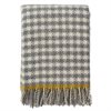 Ullfilt KLIPPAN DOGTOOTH i 100% ekologisk lammull – Grå/Gul 130x200cm 