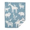 Filt KLIPPAN FARM – Babypläd i 100% organisk bomull blå 70x90cm 