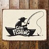 Metallskylt i vintagestil – Gone Fishing 15x20cm