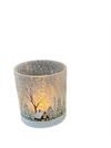 Ljuslykta i glas – Vinter liten H:8cm