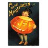 Metallskylt i vintagestil – A Happy Halloween 15x20cm