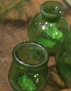 Vas / Ljuskopp i återvunnet glas med böjd kant, grön Ø9x10,5cm