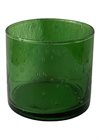 Vas / Ljuskopp i återvunnet glas med rak kant, grön Ø7,5x8,25cm