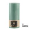 BLOCKLJUS 100% STEARIN Dusty Green / Ljusgrön Ø7x15cm 50H EKO