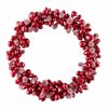Ljusmanschett med röda frostade bär för blockljus ID:7cm