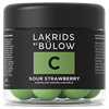 C Lakrits SOUR STRAWBERRY – Vit choklad • Grön jordgubbe • Röd lakrits 115g
