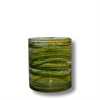 Ljuslykta / ljuskopp LINES i glas – grön liten 7x7x8cm