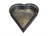Bricka hjärta antikbehandlad med kant liten 28x25,5cm 