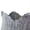 Kruka FENIX i grå bladformad metall med patina MEDIUM: Ø18xH14cm