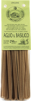 NYHET !!! Morelli Pasta di Semola di Grano Duro – Linguine Aglio & Basilico, vitlök & basilikapasta 250g