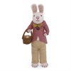Tovad stor kanin med jacka, fluga & äggkorg Fair Trade 27cm