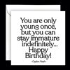 Dubbelt kort med kuvert Quotable – You are only young once... 13x13cm