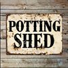 Metallskylt i vintagestil – Potting Shed 20x25cm