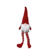 Tomte sittande med stickade ben & luva Höjd:15cm