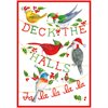 Julkort med kuvert, blank insida – Deck The Halls Birds 12,7x18cm per/st 