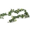 Girlang med vita rosor & gröna blad konstgjord L:180cm