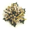 Ljusmanschett Holly wheat ribbon i guld & creme ID:2,5CM YD:10CM