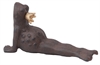 Bokstöd Groda med guldkrona, gjutjärn, h:21cm