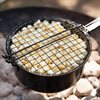 Popcornkastrull av kolstål för öppen eld & grill