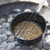 Popcornkastrull av kolstål för öppen eld & grill