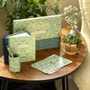 Skrivset med 20 dubbla kort med kuvert – 4 motiv i William Morris Jasmine 19x27cm