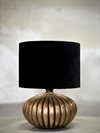 Bordslampa INDAH i mango med svart skärm i sammet Ø23x18 l Ø25x18