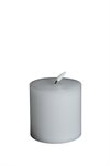 LED Blockljus med timer & flammande 3D-låga VIT Ø:10cm H:10cm 