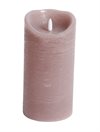 LED Blockljus med flammande låga rosa Ø:10cm H:20cm 