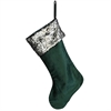 Julstrumpa i grön sammet med paljetter i silver L:50cm