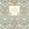 Dubbelt kort med kuvert, blank insida – "Happy Birthday To You" William Morris 16x16cm