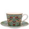 Kopp & fat i Morris' mönster Strawberry Thief Teal