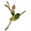 Julkula BALLERINA SOFIA med glimmande limefärgad dräkt med guldglitter