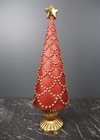Dekorationsgran i poly – Röd & Guld Höjd:29cm 