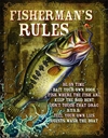 Plåtskylt Retro – FISHERMAN'S RULES 32x41cm