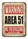 Magnet retro – WARNING Area 51... 6,4x8,9cm